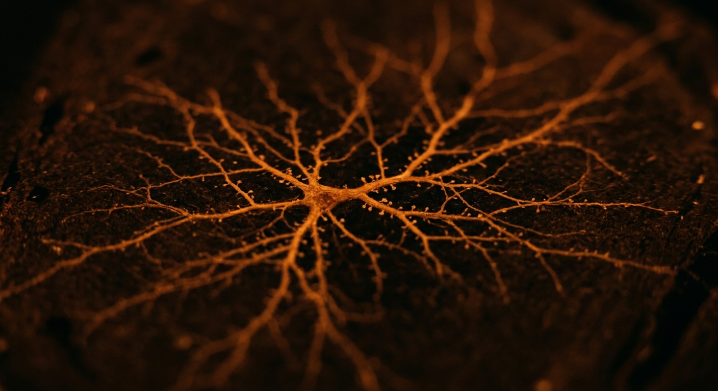 Cérebro humano em ressonância magnética ao lado de um chip de silício, com elétrons brilhando